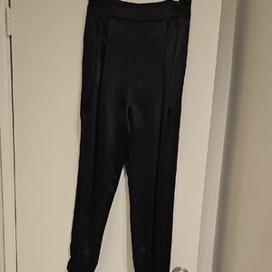 Sleek Black Satin Pants